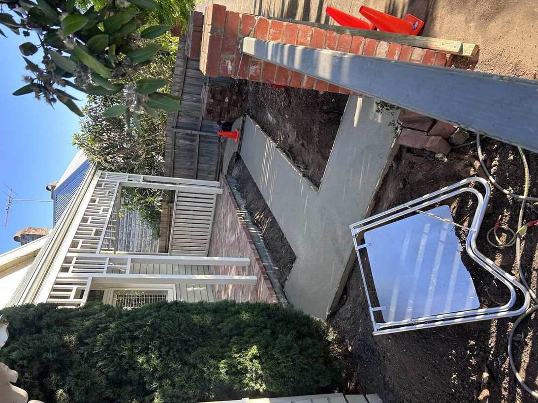 Concrete path — freshly poured